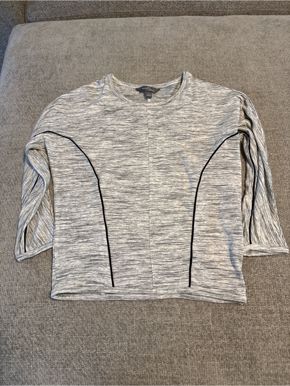 Market & Spruce Gray Space Dye Pullover Top Small Casual Soft Knit